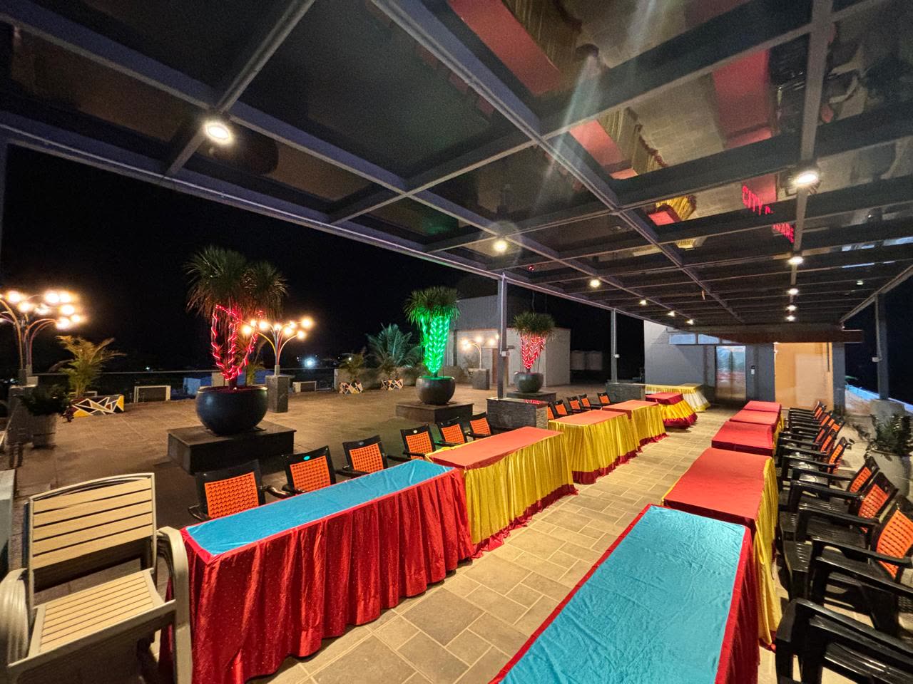 Rooftop party setup